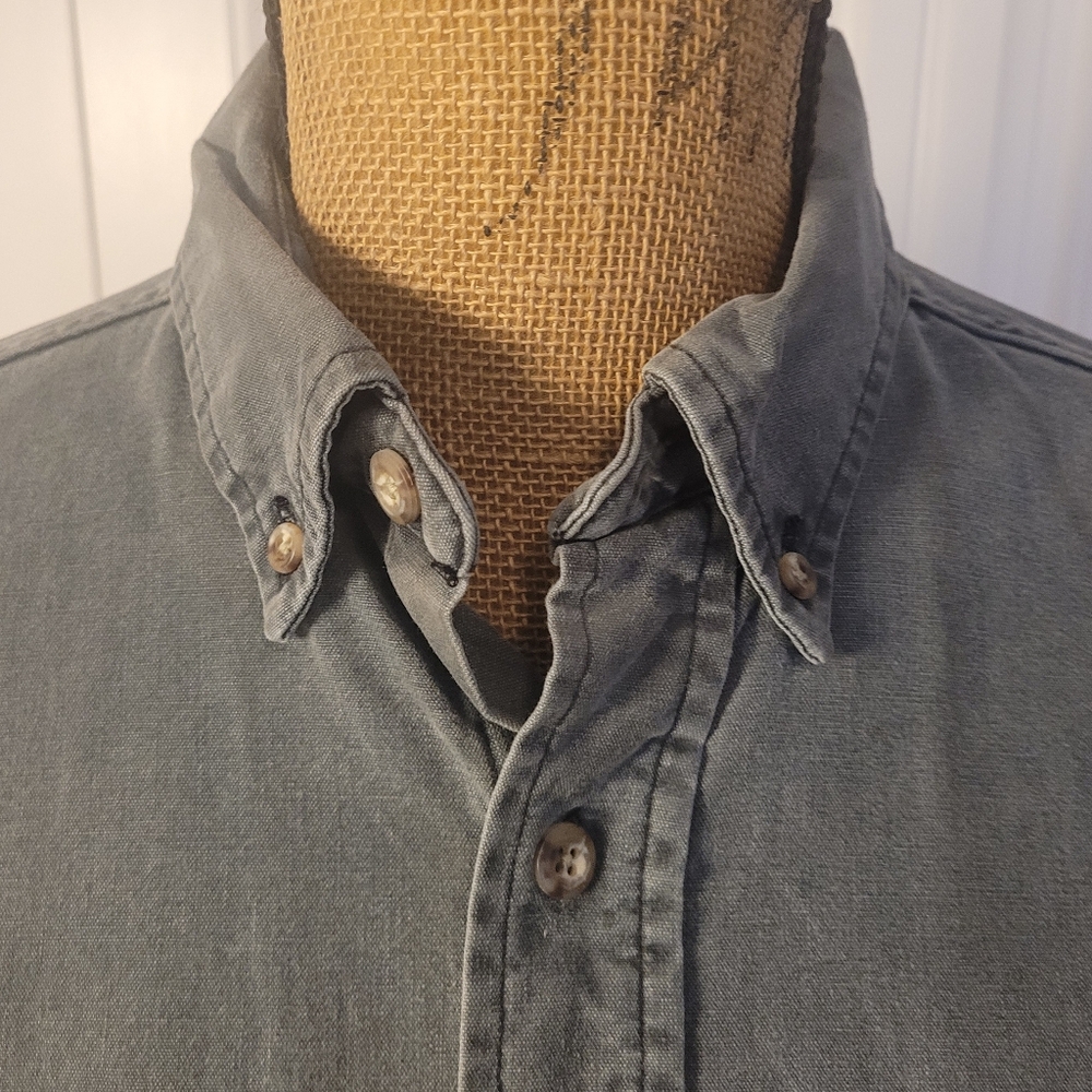 CARHARTT Mineral Wash Button-Front Shirt, EUC, M, Grayish Black w/Denim Feel - Picture 4 of 8